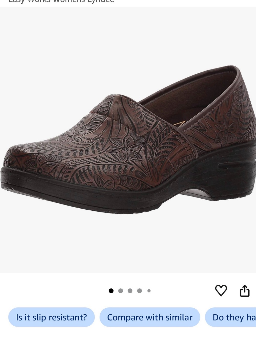New Easy works clogs new Women's Brown Embossed Slip-On Clog 8.5W